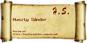 Huszty Sándor névjegykártya